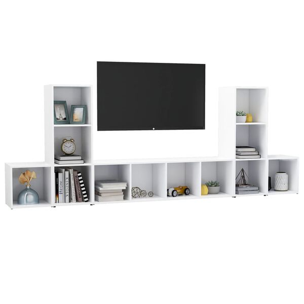 vidaXL Ensemble de meubles TV 5 pcs Blanc Bois d'ingénierie