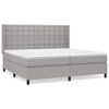 vidaXL Sommier &agrave; lattes de lit avec matelas Gris clair 200x200cm Tissu