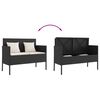 vidaXL Banc de jardin avec coussins noir résine tressée