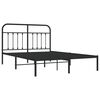 vidaXL Cadre de lit m&eacute;tal sans matelas avec t&ecirc;te de lit noir 140x190cm