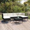 vidaXL Salon de jardin 7 pcs avec coussins R&eacute;sine tress&eacute;e Noir