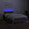 vidaXL Sommier &agrave; lattes de lit matelas et LED taupe 120x190 cm tissu