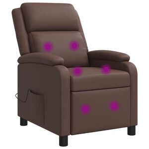 vidaXL Fauteuil de massage inclinable Marron Simili cuir