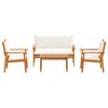 vidaXL Ensemble de canap&eacute; de jardin 4 pcs Marron 120 x 65,5 x 79 cm