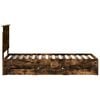vidaXL Cadre de lit avec tiroir Ch&ecirc;ne fum&eacute; 75 x 190 cm Bois Ing&eacute;nierie