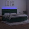 vidaXL Sommier &agrave; lattes de lit matelas et LED Vert fonc&eacute; 200x200 cm