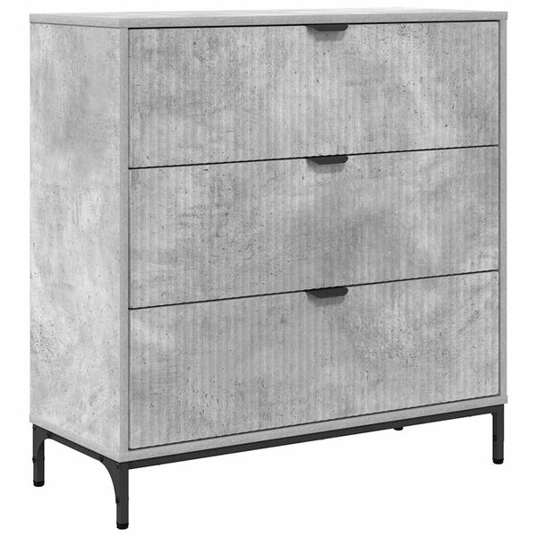 vidaXL Buffet Gris b&eacute;ton 79,5 x 33 x 82 cm Bois d'ing&eacute;nierie