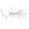 vidaXL Ensemble de salle &agrave; manger pour jardin 5 pcs Blanc Aluminium