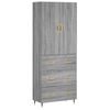 vidaXL Buffet haut Sonoma gris 69,5x34x180 cm Bois d'ing&eacute;nierie