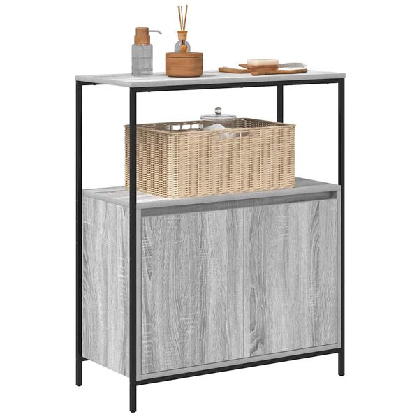 vidaXL Meuble de salle de bain avec étagères sonoma gris 76,5x35x95 cm