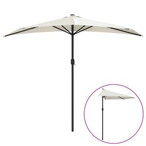 vidaXL Parasol de balcon avec m&acirc;t en aluminium Sable 270x144 cm Demi
