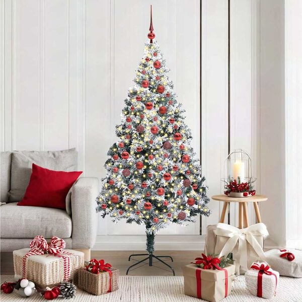 vidaXL Sapin de No&euml;l artificiel Blanc 180 cm PVC, Acier et Plastique