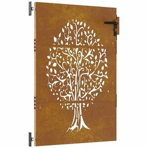 vidaXL Portail de jardin 85x125 cm acier corten conception de l'arbre