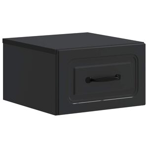 vidaXL Cabinet de chevet mural avec tiroir Noir 34,5 x 33 x 20 cm