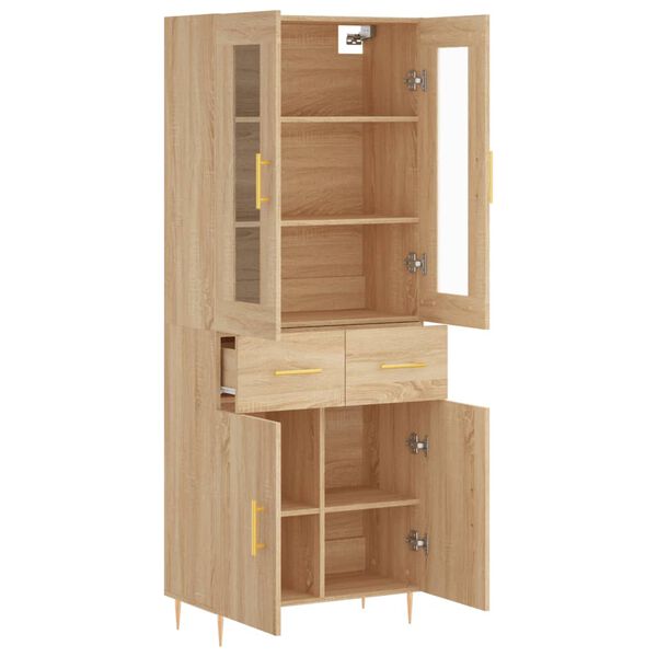 vidaXL Buffet haut Ch&ecirc;ne sonoma 69,5x34x180 cm Bois d'ing&eacute;nierie
