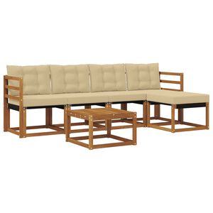 vidaXL Ensemble de canap&eacute;s d'ext&eacute;rieur 6 pc 5 place Naturel et Beige