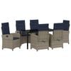 vidaXL Ensemble de salle &agrave; manger pour jardin 7 pc Gris polyrotin