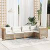 vidaXL Salon de jardin avec coussins 5 pcs beige résine tressée