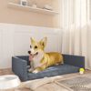 vidaXL Lit d'auto pour chien Gris 90x60 cm Aspect de lin