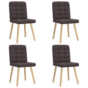 vidaXL Chaises &agrave; manger lot de 4 marron fonc&eacute; tissu