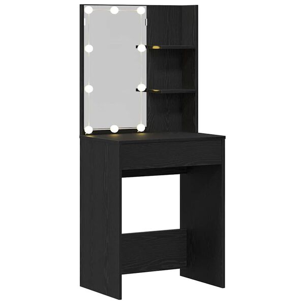 vidaXL Table de Toilette Ch&ecirc;ne noir 60 x 40 x 140 cm Bois d'ing&eacute;nierie