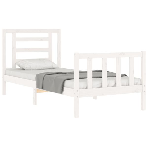 vidaXL Cadre de lit sans matelas blanc bois de pin massif