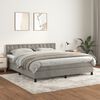 vidaXL Sommier &agrave; lattes de lit et matelas Gris clair 160x200cm Velours