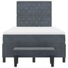 vidaXL Lit &agrave; ressorts avec matelas Gris fonc&eacute; 120 x 200 cm Velours