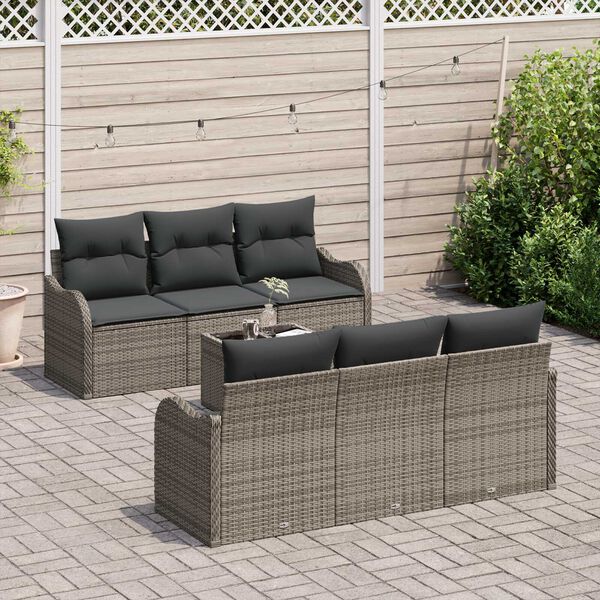 vidaXL Ensemble de canap&eacute; de jardin Gris 55 x 55 x 37 cm polyrotin