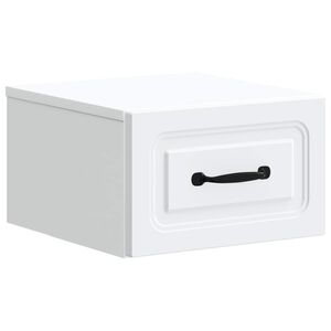 vidaXL Cabinet de chevet mural avec tiroir Blanc 34,5 x 33 x 20 cm