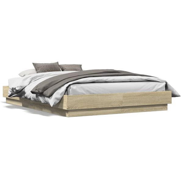 vidaXL Cadre de lit sans matelas chêne sonoma 120x190 cm