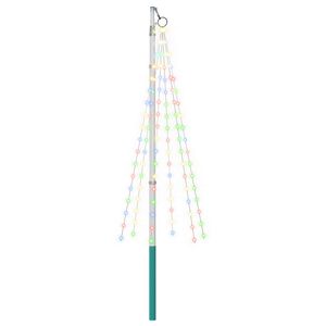 vidaXL Guirlande lumineuse de sapin de No&euml;l avec piquet et m&acirc;t 180 cm