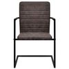vidaXL Chaises &agrave; manger cantilever lot de 2 marron fonc&eacute; similicuir