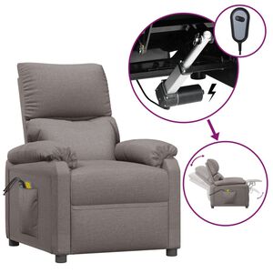 vidaXL Fauteuil &eacute;lectrique de massage Taupe Tissu