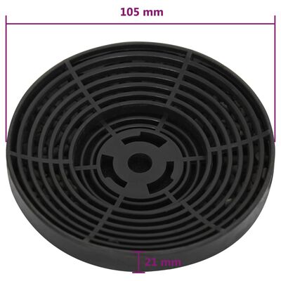 vidaXL Filtres à charbon pour hotte de cuisine 2 pcs 105x21 mm