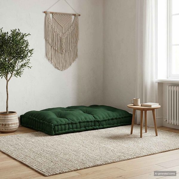 vidaXL Coussin de canap&eacute; sur palette Vert 120 x 80 x 12 cm tissu