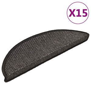 vidaXL Tapis d'escalier autocollants 15 pcs 56x17x3 cm Anthracite