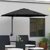 vidaXL Parasol de jardin Noir 248 x 248 x 148 cm Polyester et Acier