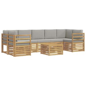 vidaXL Ensemble de canap&eacute;s d'ext&eacute;rieur 8 pc Blanc et gris clair