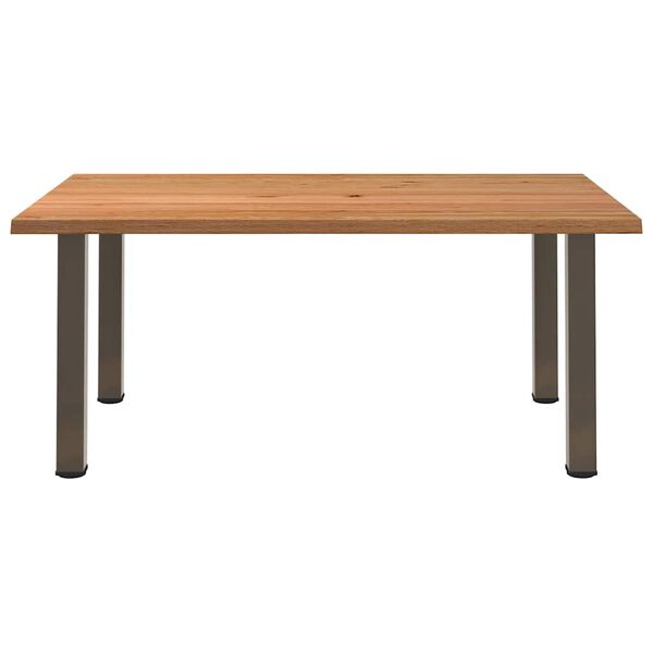 vidaXL Table à manger avec bord naturel bois de chêne massif rectangulaire