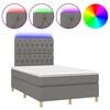 vidaXL Sommier &agrave; lattes de lit matelas LED gris fonc&eacute; 120x190 cm tissu