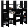 vidaXL Ensemble de biblioth&egrave;que 4 pcs Noir brillant Bois d'ing&eacute;nierie