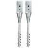vidaXL Piquets au sol 2 pcs Argent&eacute; 10x10x57 cm Acier galvanis&eacute;