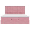 vidaXL Cadre de lit ottoman avec matelas rose 180x200 cm velours