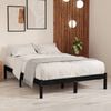 vidaXL Cadre de lit sans matelas noir bois massif 140x190 cm