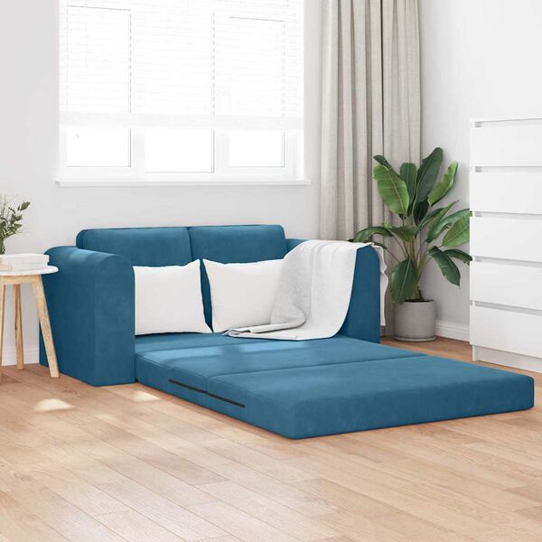 vidaXL Canap&eacute;-Lit 60cm Bleu Velours