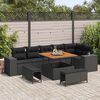 vidaXL Ensemble de canap&eacute; de jardin avec coussin 9 pcs Noir polyrotin