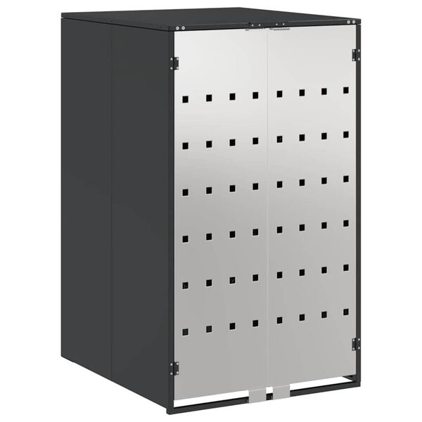 vidaXL Stockage de Poubelle à Roulettes avec Couvercle à Gaz Relevable pour Poubelle de 240L