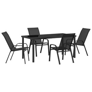 vidaXL Ensemble de salle &agrave; manger pour jardin 5 pcs Noir