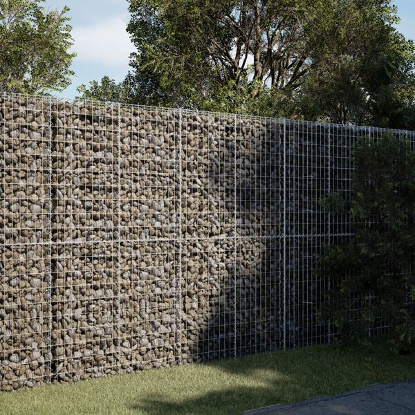 vidaXL Panier gabion avec couvercle 250x100x200 cm fer galvanis&eacute;